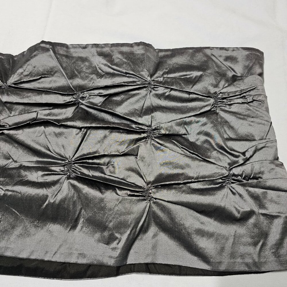 Richard K Tsao Ruched Satin Stole Gray Wrap - Picture 9 of 10